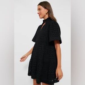 Tuckernuck Black Eyelet Crawford Dress, 100% Cotton, Size XXXL